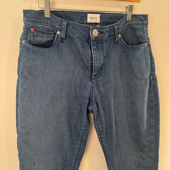 Hudson Jeans Women 32 Krista Super Skinny Crop Plus Size Dark Cotton Pocket - Picture 3 of 6